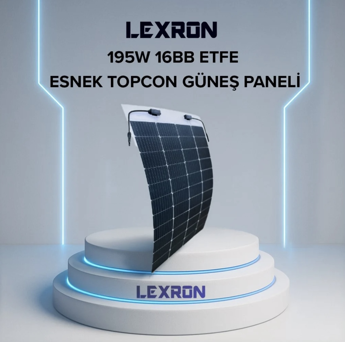 Lexron 195W 16BB ETFE Esnek TOPCon Güneş Paneli