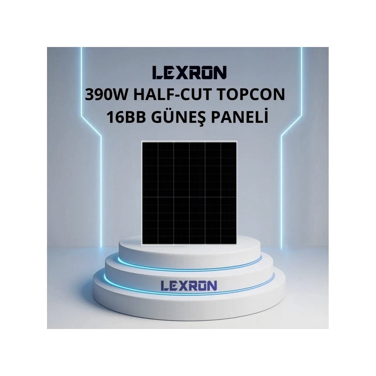 Lexron 390W 78 Hücre 16BB Half-Cut TOPCon Güneş Paneli