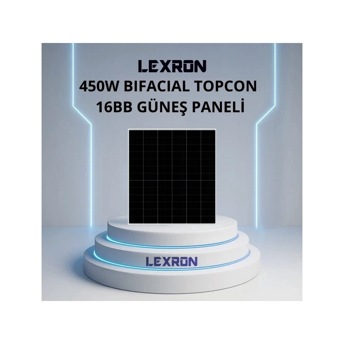 Lexron 450W Bifacial 78 Hücre 16BB Half-Cut TOPCon Güneş Paneli