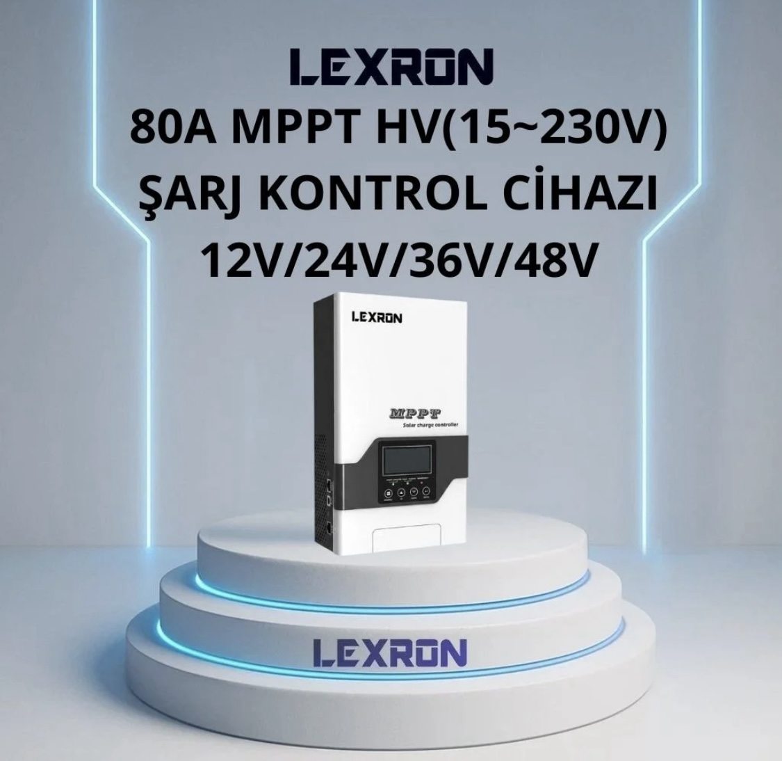 Lexron 80A HV (15–230V) MPPT Şarj Kontrol Cihazı