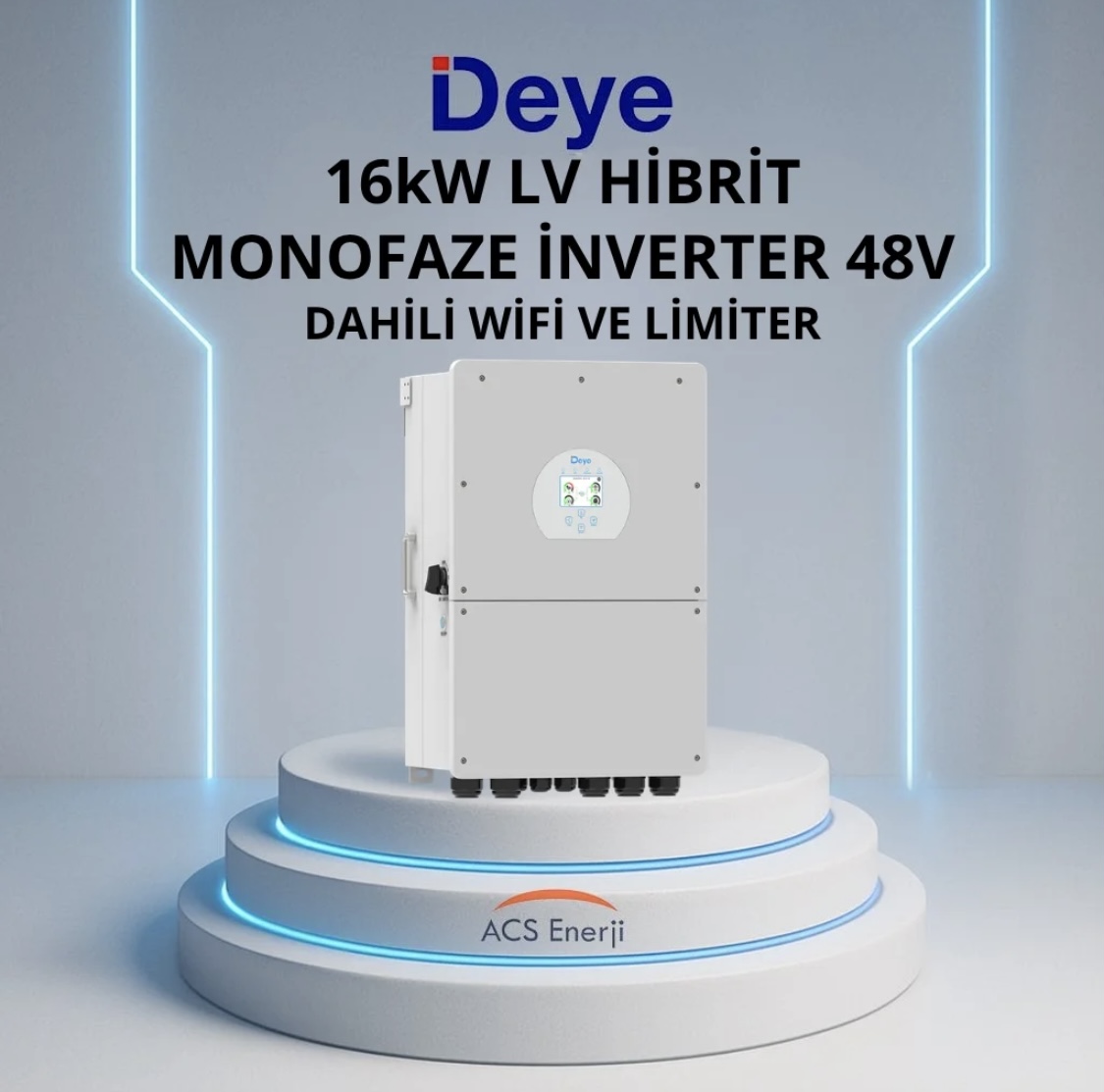 Deye 16kW LV Hibrit Monofaze İnverter 48V