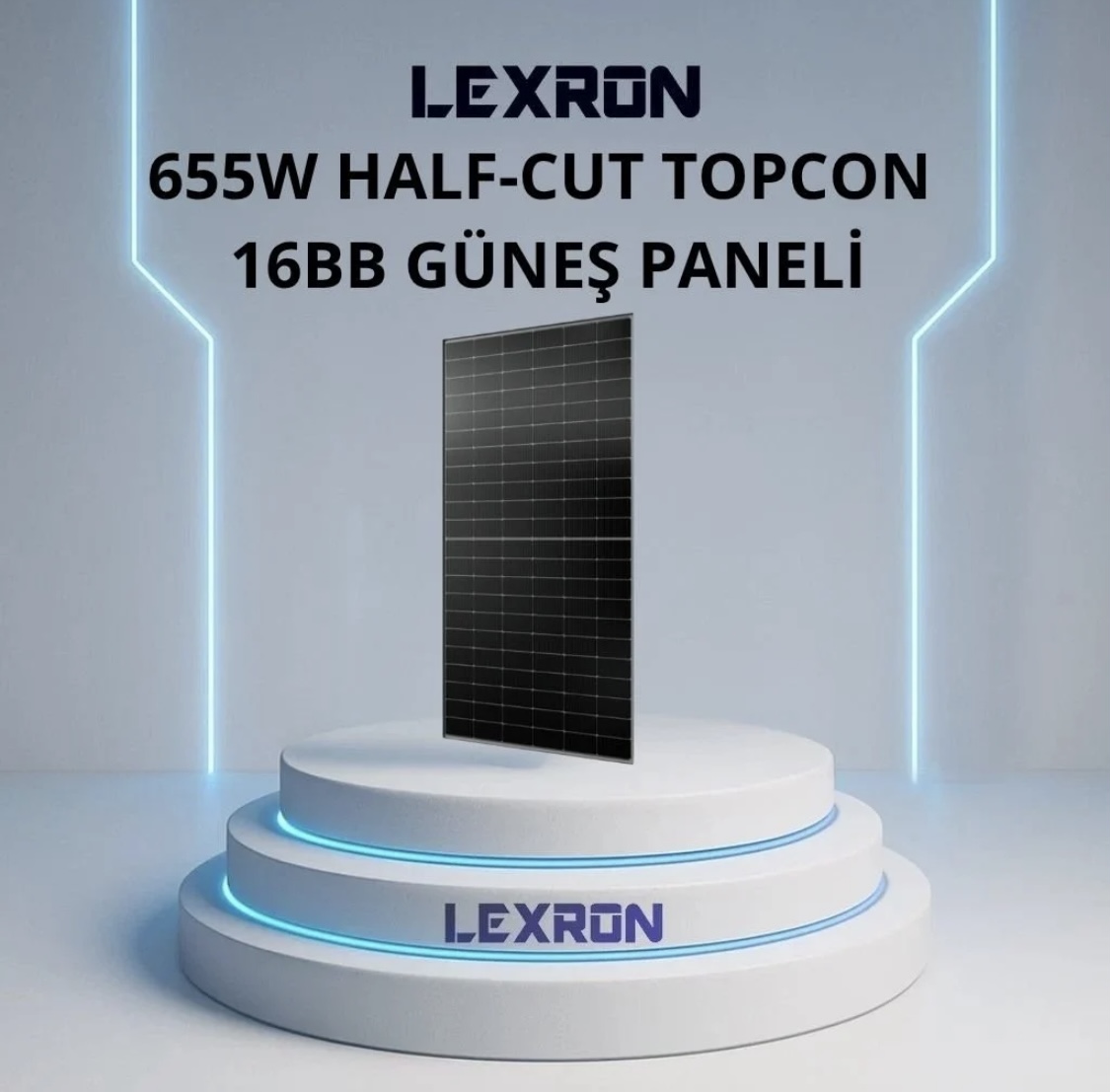 Lexron 655W 132 Hücre 16BB Half-Cut TOPCon Güneş Paneli